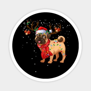 Santa Pitbull Christmas Tree Light Pajama Dog X-mas Matching Gift for Pitbull Dog Lover Magnet